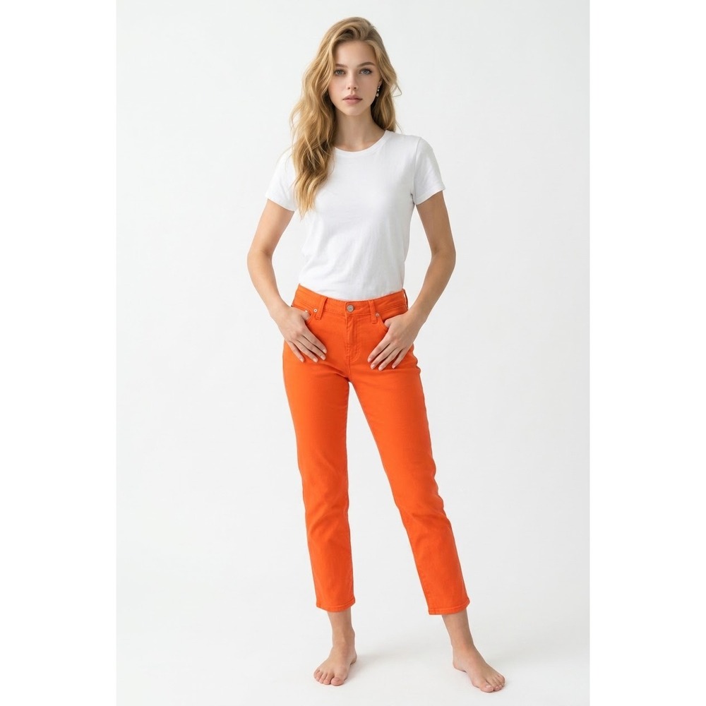 AG Adriano Goldschmied The Stilt Crop Cigarette Size 27 Stretch Jeans Orange